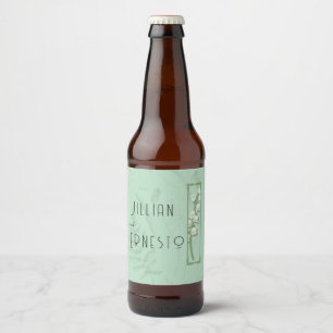 Lelie van de vallei met varens zacht groen bier etiket