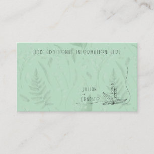 Lelie van de vallei met varens   Zacht Groen met G Informatiekaartje