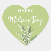 Lelie van de Vallei Moederdag Hart Sticker (Voorkant)