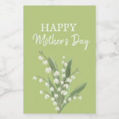 Lelie van de Vallei Moederdag Wijn Etiket (Enkel label)