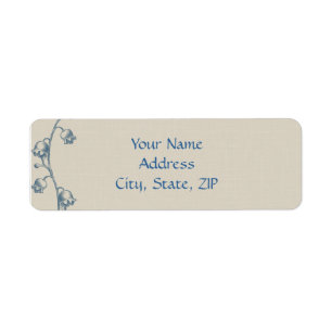 Lelie van de Vallei op Ecru Linnen Etiket