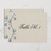 Lelie van de vallei op Ecru Linnen Tafelnummer (Voorkant / Achterkant)