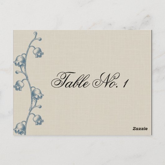 Lelie van de vallei op Ecru Linnen Tafelnummer (Achterkant)