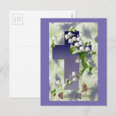 Lelie van de Vallei Paaskruis Feestdagenkaart (Voorkant / Achterkant)