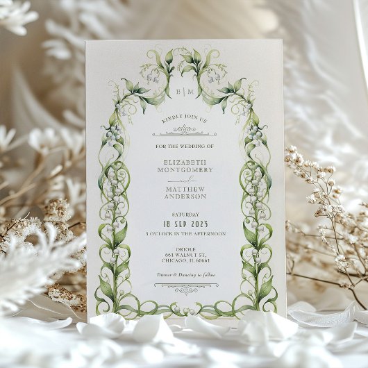 Lelie van de Vallei Royal Victoriaans bruiloft Kaart