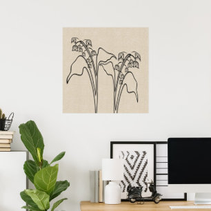 Lelie van de Vallei Tekening Canvas Flower Poster