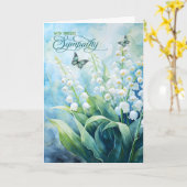 Lelie van de Vallei Tuin Vlinders Sympathie Kaart (Gele Bloem)