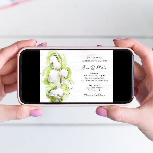 Lelie van de Vallei Viering van het Leven Memorial Kaart