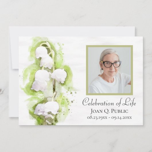 Lelie van de Vallei Waterverf Viering van het Leve Kaart (Voorkant)