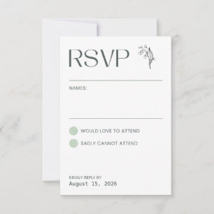 Lelie van de Vallei - Witte Collatie RSVP Kaartje