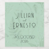 Lelie van de vallei | Zacht Groen met Grafisch Wijn Etiket (Enkel label)