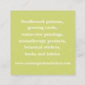 Lelie van de Valley Botanical Waterverf Flower Vierkante Visitekaartje (Achterkant)