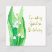 Lelie van de Valley Botanical Waterverf Flower Vierkante Visitekaartje (Voorkant)