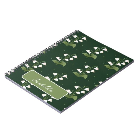 Lelie van de Valley Floral Pattern Spiral Notitieb Notitieboek (Linkerzijde)