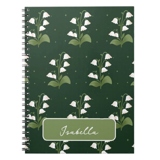 Lelie van de Valley Floral Pattern Spiral Notitieb Notitieboek (Voorkant)