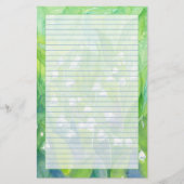 Lelie van de Valley Waterverf Flowers Lined Briefpapier (Voorkant)
