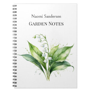 Lelie van de Valley Waterverf Plant Garden Lover's Notitieboek