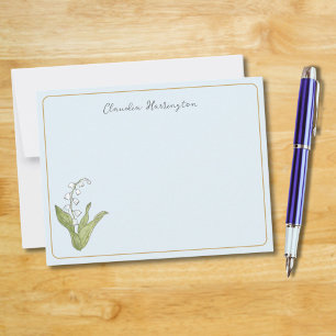 Lelie van het dal Himmelsblauw Bloemig Cute Botani Notitiekaartje