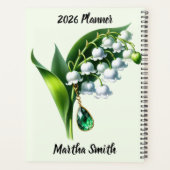 Lelie van het dal & Smaragd Mei Vers – 2026 Volled Planner (Achterkant)