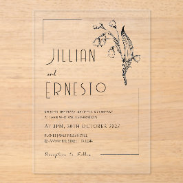 Lelie van het dal || Uitneembaar frame op maat zon Acryl Uitnodigingen