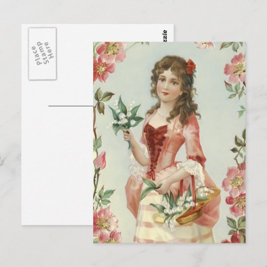 Lelie van het Meisje Vally Briefkaart (Voorkant / Achterkant)