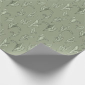 Lelie van het Vallei Patroon Geschilderd Groen Cadeaupapier (Hoek)