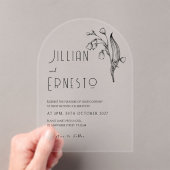 Lelie van Vallei | Geen kleur verwijderbaar Illus Acryl Uitnodigingen (Insitu (Draagbaar))