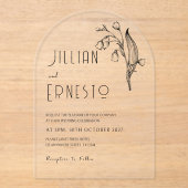 Lelie van Vallei | Geen kleur verwijderbaar Illus  Acryl Uitnodigingen (Voorkant)