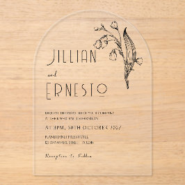 Lelie van Vallei | Geen kleur verwijderbaar Illus  Acryl Uitnodigingen