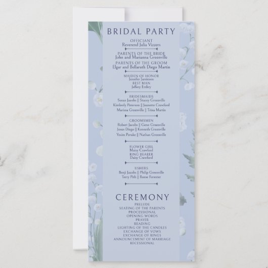 Lelie van Vallei | Lichtblauw met fotoprogramma (Achterkant)