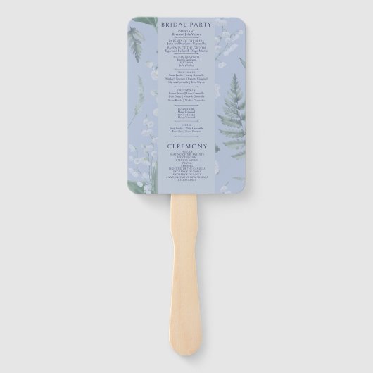 Lelie van Vallei | Lichtblauw met fotoprogramma Handwaaier (Achterkant)