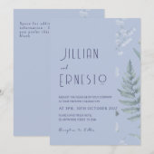 Lelie van Vallei | Lichtblauwe vaste stof met verv Kaart (Voorkant / Achterkant)