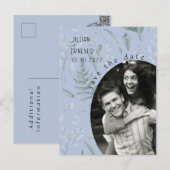 Lelie van Vallei | Periwinkle Blue - Sla de datum Briefkaart (Voorkant / Achterkant)