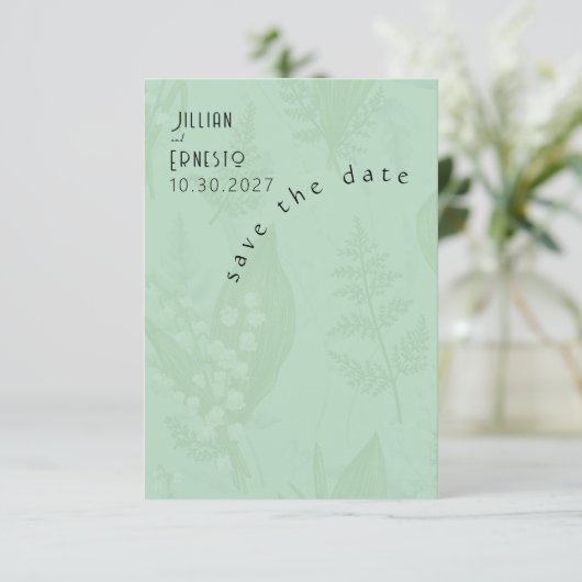 Lelie van Vallei | Sage Green Sla de datum op (Staand voorkant)