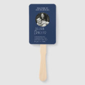 Lelie van Vallei | Solid Dark Blue Fotoprogramma Handwaaier (Voorkant)