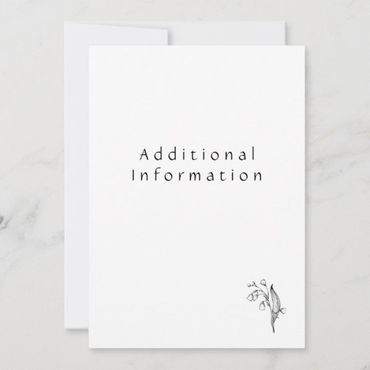 Lelie van Vallei | Wit Bewaar de datum Kaart (Achterkant)