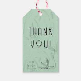 Lelie van Vallei | Zacht Groen Dank U met graphics Cadeaulabel