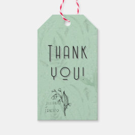 Lelie van Vallei | Zacht Groen Dank U met graphics Cadeaulabel