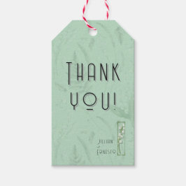 Lelie van Vallei | Zacht Groen Dank U met graphics Cadeaulabel