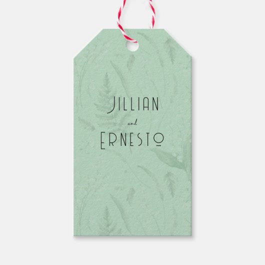 Lelie van Vallei | Zacht Groen Groot Centrum Naam Cadeaulabel (Voorkant)