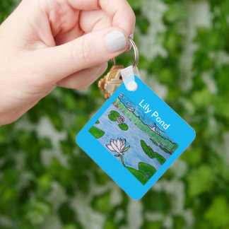 Lelie vijver Azuurblauw Sleutelhanger