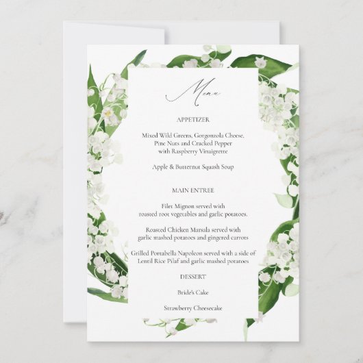 Leliemenukaart Kaart (Voorkant)