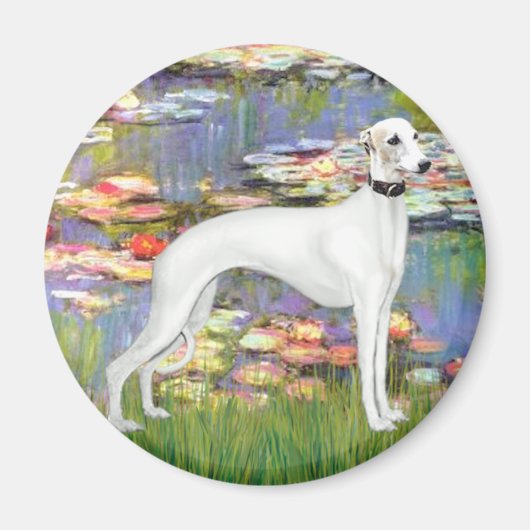 Lelies 2 - Witte Whippet (11b) Magneet (Voorkant)