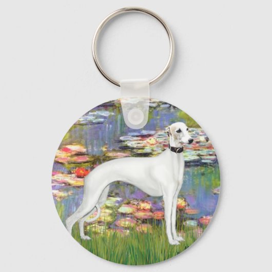 Lelies 2 - Witte Whippet (11b) Sleutelhanger (Voorkant)