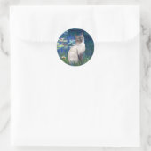 Lelies 5 - Blauwe punt Siamese kat Ronde Sticker (Tas)