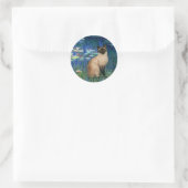 Lelies 5 - Seal Point Siamees kat Ronde Sticker (Tas)