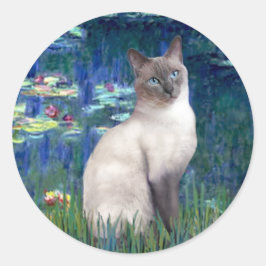 Lelies 5 - Siamese Blauwpuntkat Ronde Sticker