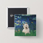 Lelies 5 - Westie 1 Vierkante Button 5,1 Cm (Voorkant /achterkant)
