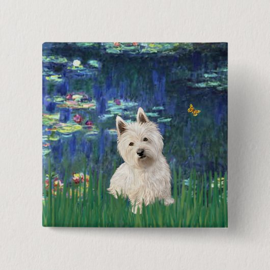 Lelies 5 - Westie 1 Vierkante Button 5,1 Cm (Voorkant)