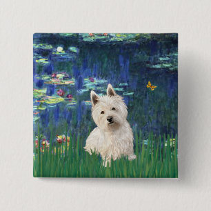 Lelies 5 - Westie 1 Vierkante Button 5,1 Cm